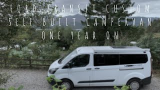 Self Built Ford Transit Custom Campervan Conversion  Long Term Review [upl. by Tammie]