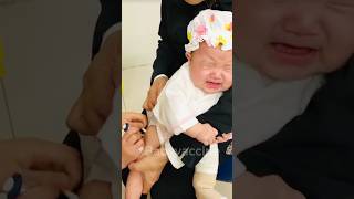 Baby vaccines action at hospital 🏥 and funny 😂 baby love cute family babygirl happy funny [upl. by Anitnatsnoc]