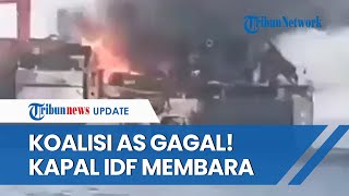 Membara PENAMPAKAN Kapal Komersial MSC UNITED yang Dirudal Yaman di Laut Merah Terbakar Hebat [upl. by Stevana422]