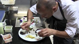 Crippa prepares a dish at Piazza Duomo Piedmont Italy [upl. by Ceporah]