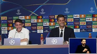 LIPSIA  JUVE Cambiaso e Thiago Motta in conferenza stampa [upl. by Sitoel342]