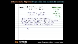 Solve Rational Equation by Cross Multiplication  Algebra fwk IA 040702 [upl. by Dinnie]