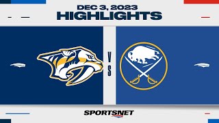 NHL Highlights  Predators vs Sabres  December 3 2023 [upl. by Alysia]