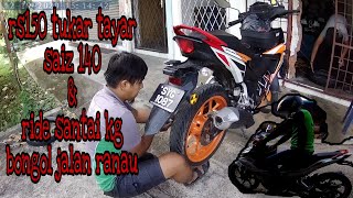 Rs150 tukar saiz tayar 140 dan test ride ke kg bongol jln ranau [upl. by Chastain650]