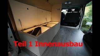 Camper Ausbau Folge 5  Teil 1 Innenausbau Bett Stauraum Beleuchtung [upl. by Rodenhouse]