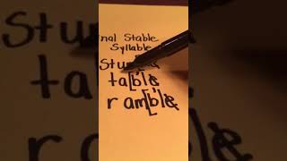 Final Stable Syllable ble [upl. by Mapes]