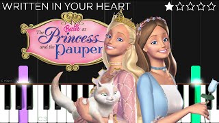 Written in Your Heart  Barbie as the Princess and the Pauper  EASY Piano Tutorial [upl. by Willie]