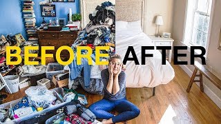 EXTREME KONMARI METHOD DECLUTTERING  Before amp After [upl. by Aerdnaid340]