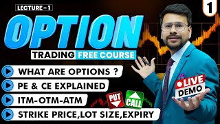 Options Trading For Beginners  L01  Free Course  Option Trading Live  Basics Of Option Trading [upl. by Suidaht]