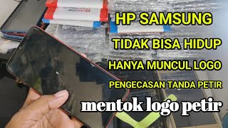 Mengatasi hp Samsung hanya muncul logo petir saat di Cas hp Samsung mentok logo pengecasan [upl. by Repinuj]