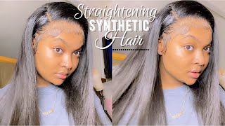 Straightening Synthetic Hair  ORGANIQUE [upl. by Richy]