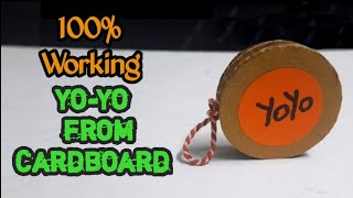 YoYo from cardboard  how to make a YOYO at home  100 working [upl. by Scholz]