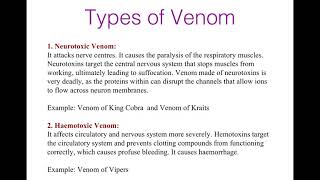 Venom and AntivenomAntivenin BScII Paper II Vertebrates in English [upl. by Ruddy]