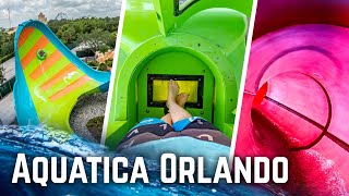 All Rides at Aquatica Orlando 2022 POV  Water Slides [upl. by Soirtimid]