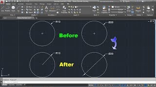 AutoCAD Radius Dimension Line to Center  AutoCAD Diameter Dimension Two Arrows [upl. by Coffeng935]