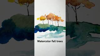 Painting more fall trees with watercolor timelapse watercolor relaxing [upl. by Herb623]