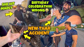 New Thar Accident😭 Girl Rider Hit my Thar  Birthday Celebration Vlog Preparation for Ladakh Ride [upl. by Lenod]