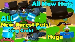 Update Got King Crab Got All New Rarest Legendary pets amp Hats New Hats  Bubble Gum Simulator [upl. by Dlanod41]