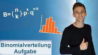 Binomialverteilung Aufgabe mit Lösung durch Histogramm und Formel Stochastik Oberstufe Abitur [upl. by Eba700]