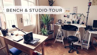 ART STUDIO SPACE TOUR My DIY jewelers bench and working space [upl. by Vilberg]