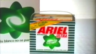 1990 Nuevo Detergente Ariel Ultra  Blancura sin lejía ni prelavado  Publicidad Anuncio Comercial [upl. by Ario]