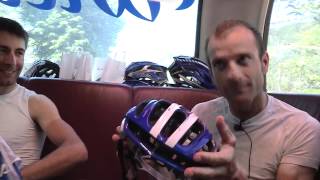 Scarponi talks helmets at the Giro dItalia [upl. by Nnylarej714]