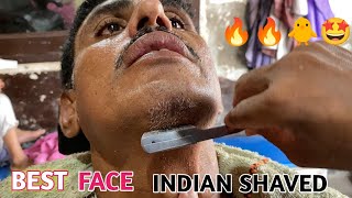 ASMR  05 Fast ￼Straight Razor Shaved Indian local barber 💈 🇮🇳🤪 [upl. by Aika]