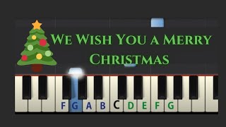 Easy Piano Tutorial We Wish You A Merry Christmas slow speed [upl. by Micheal89]