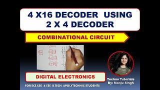 Unit 2 L62  4 x16 using 2 x 4 Decoder  4 to16 Decoder using 2 to 4 Decoder 2X4 to 4 X16 Decoder [upl. by Anircam]