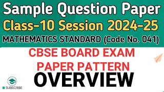 CBSE sample paper released for Session 202425  CBSE Class 10 Maths SQP Overview  Board Exam 2025 [upl. by Aliemaj]