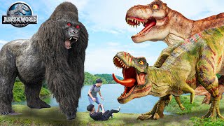 New Hollywood Movie 2023 Dinosaur Attack  KONG 2 Vs Trex Jurassic Park 4  Dinosaur  MsSandy [upl. by Acinej]