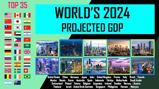 Top 35 Worlds Biggest Economy  2024 Projected GDP [upl. by Cyndie]