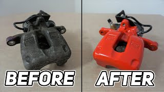 How To rebuild rear brake caliper with EPB – Audi VW restoration complete Guide [upl. by Wunder282]