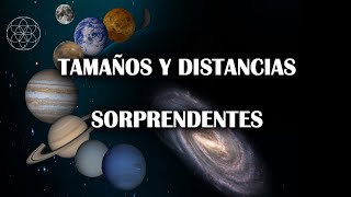 Tamaños y distancias reales entre Planetas del Sistema Solar [upl. by Atinrev]