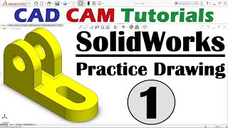 SolidWorks Basic Practice Drawing Exercise for Beginners  1 [upl. by Alleroif]