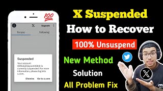 Your Account Has Been Suspended Twitter Account Problem  How to Unsuspend Twitter Account 2024 [upl. by Aklim693]