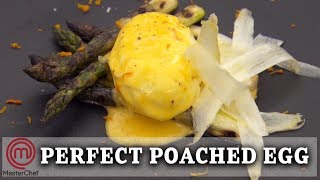 Make The Perfect Poached Egg  MasterChef UK [upl. by Ellehsor651]