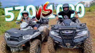 DRAG RACE  POLARIS SPORTSMAN VS CF MOTO 1000 [upl. by Osi673]