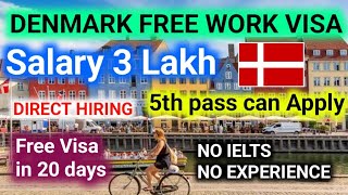 Denmark 🇩🇰 Free work visa 2023  Free visa  Food  Jobs in Denmark [upl. by Arhaz]