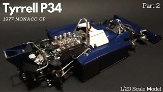 F1 Scale Model Build Tyrrell P34 1977 Monaco GP Part 2  F1 Scale Model Building [upl. by Oletha]