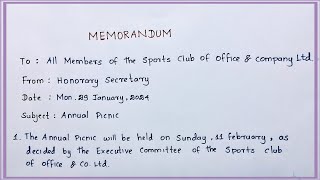 Memorandum  Memo  How to write a memorandum   Memo writing  Niftys English [upl. by Rozele]