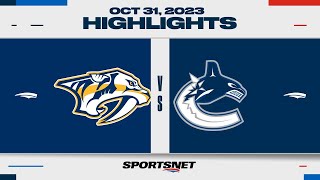 NHL Highlights  Predators vs Canucks  October 31 2023 [upl. by Bord625]