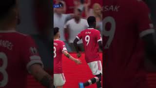 Alexander Isak goal Manchester United vs Liverpool Champions league final FIFA 22 career mode [upl. by Nhguavad463]