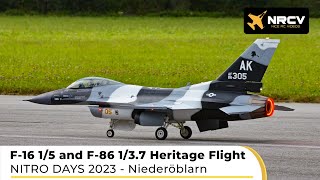 Tomahawk F86 137 and F16 15  Heritage Flight  Nitro Days 2023  FrSky X20 Pro  PowerBox Core [upl. by Ahsait]