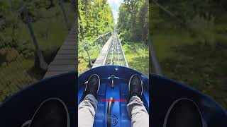 View from the cliffside coaster at the Mt Vanhoevenberg Olympic facility Olympics lakeplacidNY [upl. by Tallbott]