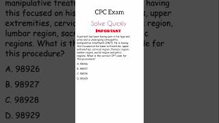 ExpertLevel CPC Exam Practice Questionshorts [upl. by Esojnauj]