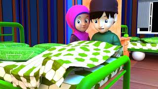 Hamza and Halima  how to go to sleep the sunnah way  Islamic cartoons  no music [upl. by Diane718]