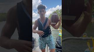 Tubing Backflip Catch🏈🚤 football trickshot sports throw catch lake boat [upl. by Halilahk]