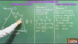 SEMEJANZA DE TRIANGULOS SEGUNDO CRITERIO  EJERCICIOS RESUELTOS [upl. by Mercuri]