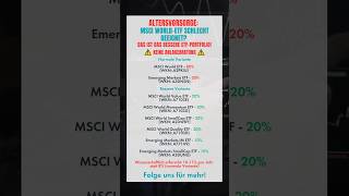 Altersvorsorge MSCI World Etf schlecht geeignet shorts [upl. by Onailimixam]